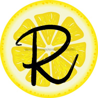 Personalized Lemon Sign Initial Monogram Decoe-4088-Dh-Custom 18 Wood Round R